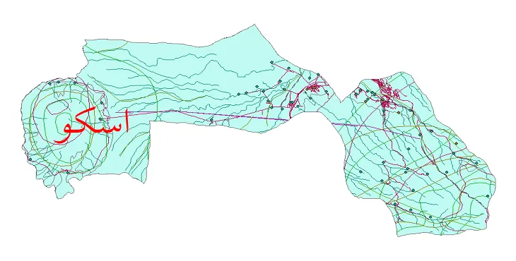 دانلود نقشه های شیپ فایل شهرستان اسکو + کاملترین لایه GIS