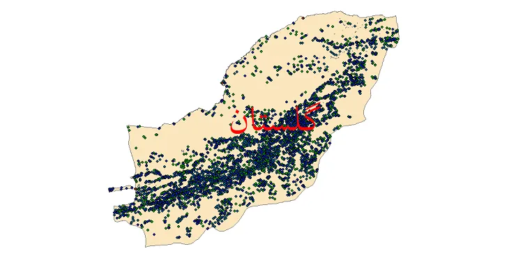 شیپ فایل جمعیت نقاط شهری و روستایی استان گلستان از سال 93 تا 35