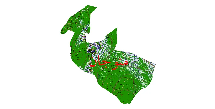 دانلود نقشه های شیپ فایل شهرستان منوجان + کاملترین لایه GIS