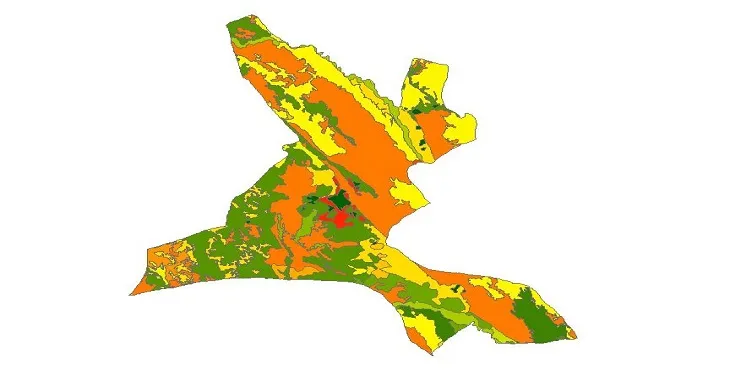 بروزترین نقشه شیپ فایل کاربری اراضی شهرستان امیدیه + PDF