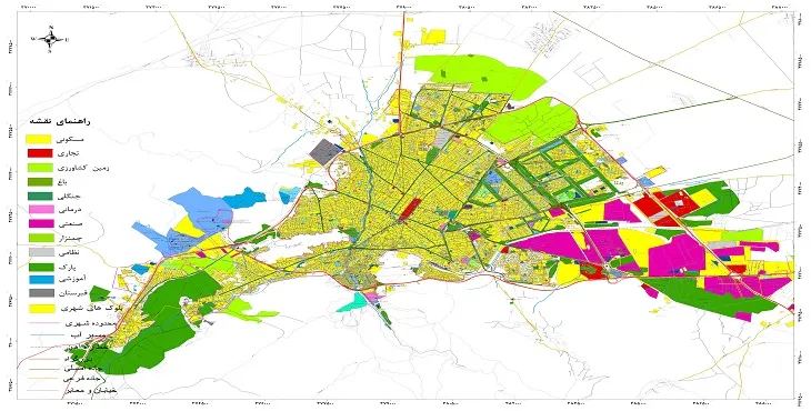 نقشه شیپ فایل (GIS) شهر اراک 1405 + عکس با کیفیت