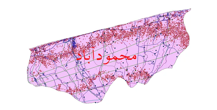 دانلود نقشه های شیپ فایل شهرستان محمودآباد + کاملترین لایه GIS