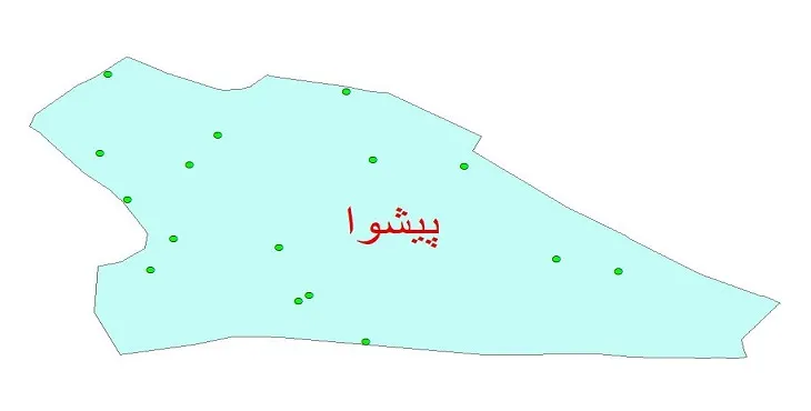 دانلود نقشه شیپ فایل کیفیت آب چاه های شهرستان پیشوا
