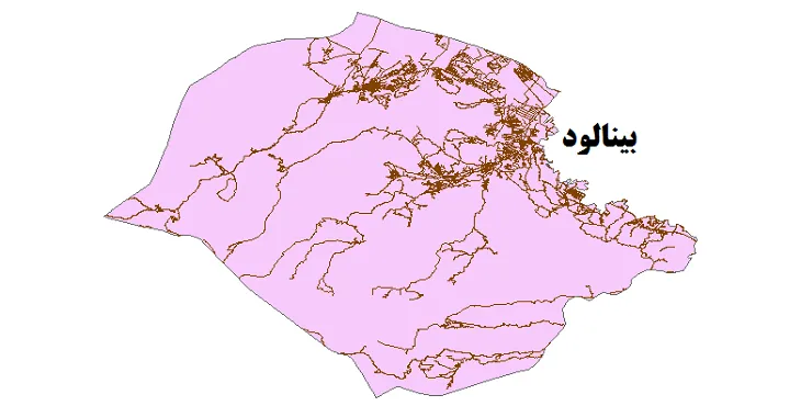 جدیدترین نقشه شیپ فایل راه های شهرستان بینالود + PDF