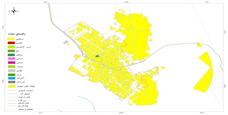 نقشه شیپ فایل (GIS) شهر کلاته خیج 1404 + عکس با کیفیت