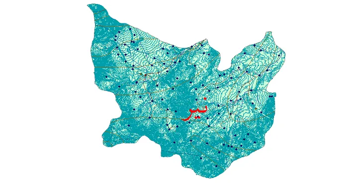 دانلود نقشه های شیپ فایل شهرستان نیر + کاملترین لایه GIS