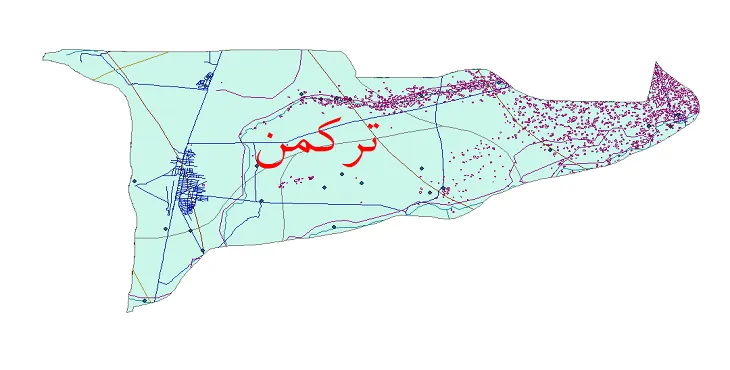 دانلود نقشه های شیپ فایل شهرستان ترکمن + کاملترین لایه GIS