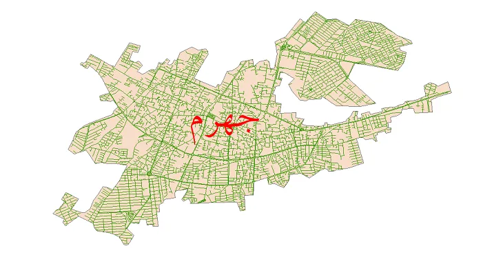 دانلود نقشه شیپ فایل شبکه معابر شهر جهرم