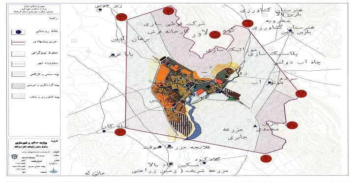 نقشه محدوده و حریم شهر روانسر | کیفیت بالا
