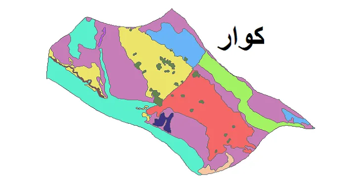 بروزترین نقشه شیپ فایل کاربری اراضی شهرستان کوار + PDF