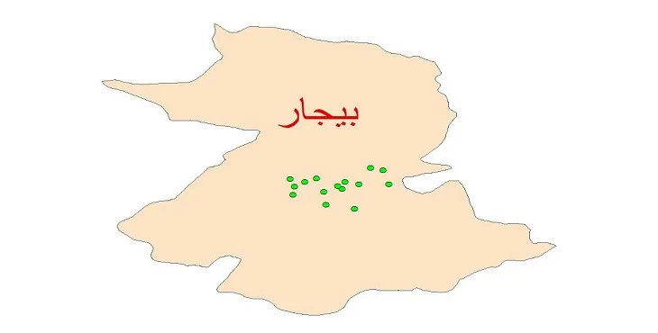 دانلود نقشه شیپ فایل کیفیت آب چاه های شهرستان بیجار