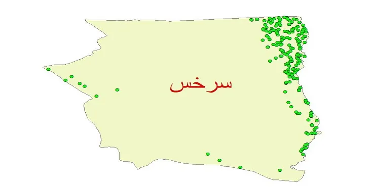 دانلود نقشه شیپ فایل کیفیت آب چاه های شهرستان سرخس