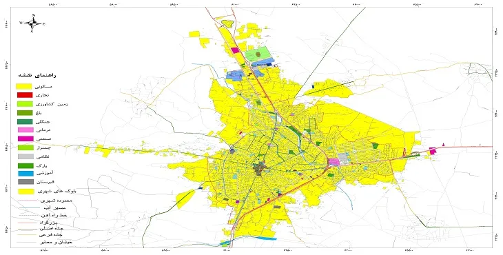نقشه شیپ فایل (GIS) شهر بناب 1404 + عکس با کیفیت