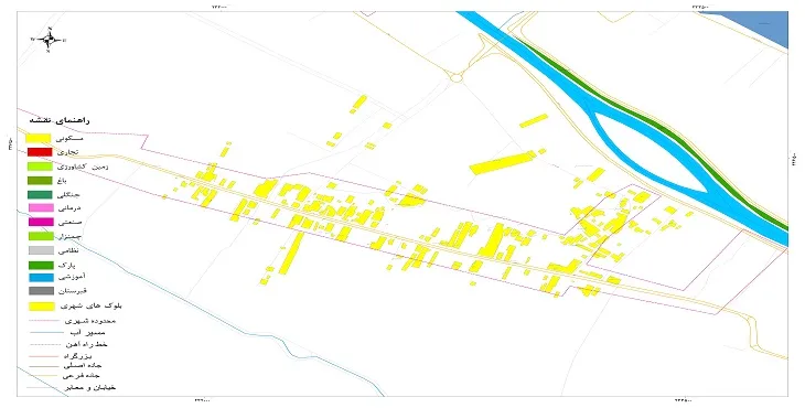 نقشه شیپ فایل (GIS) شهر مینوشهر 1404 + عکس با کیفیت