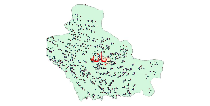 دانلود نقشه شیپ فایل جمعیت نقاط شهری و روستایی شهرستان بانه از سال 1335 تا 1395