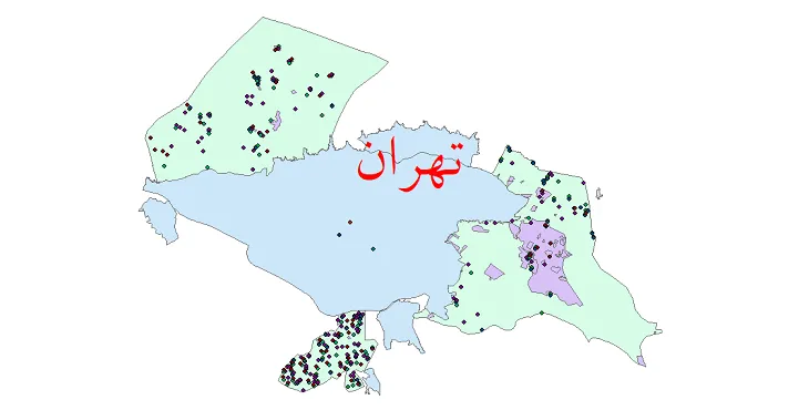 دانلود نقشه جمعیت نقاط شهری و روستایی شهرستان تهران از سال 1335 تا 1395