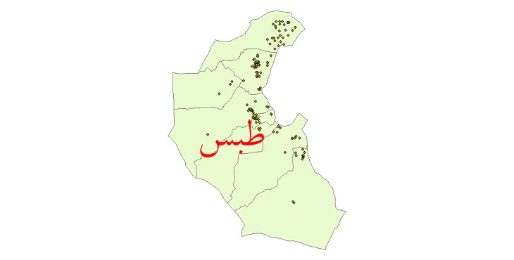 دانلود نقشه شیپ فایل (GIS) تقسیمات سیاسی شهرستان طبس سال 1400