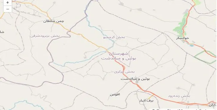دانلود نقشه شهرستان بوئین میاندشت + pdf با کیفیت بالا