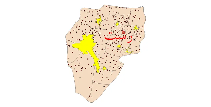 دانلود نقشه شیپ فایل (GIS) تقسیمات سیاسی شهرستان رشت سال 1400