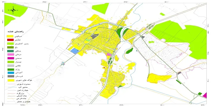 نقشه شیپ فایل (GIS) شهر فلاورجان 1404 + عکس با کیفیت