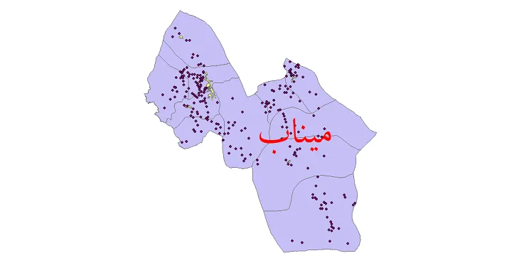 دانلود نقشه شیپ فایل (GIS) تقسیمات سیاسی شهرستان میناب سال 1400