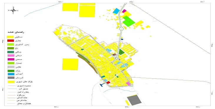 نقشه شیپ فایل (GIS) شهر بندر ریگ 1404 + عکس با کیفیت