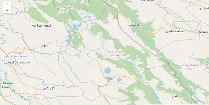 دانلود نقشه شهرستان ایذه + pdf با کیفیت بالا