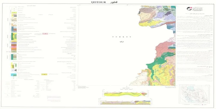نقشه زمین‌ شناسی محدوده شهری قطور + تصویر با کیفیت بالا