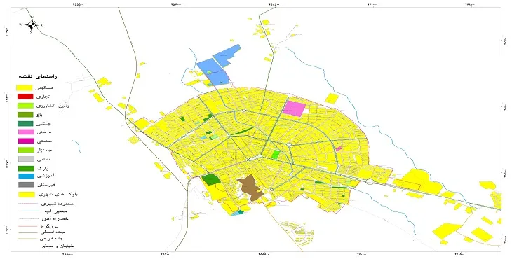 نقشه شیپ فایل (GIS) شهر دهدشت 1404 + عکس با کیفیت