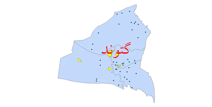 دانلود نقشه شیپ فایل (GIS) تقسیمات سیاسی شهرستان گتوند سال 1400