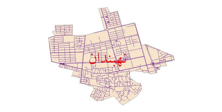 دانلود نقشه شیپ فایل شبکه معابر شهر نهبندان