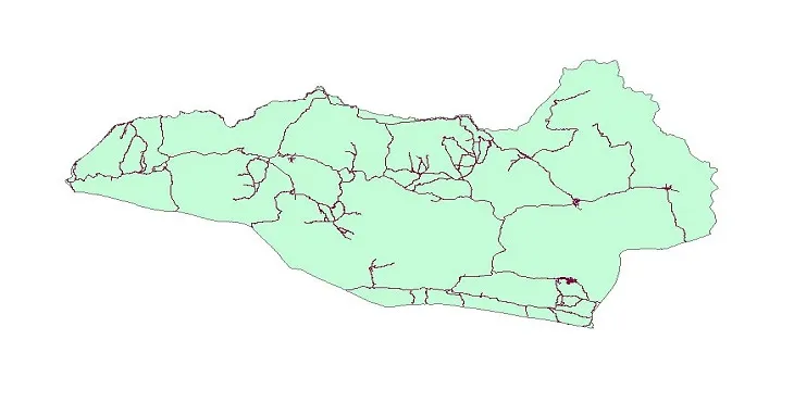جدیدترین نقشه شیپ فایل راه های شهرستان راز و جرگلان + PDF