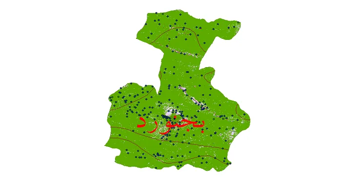 دانلود نقشه های شیپ فایل شهرستان بجنورد + کاملترین لایه GIS
