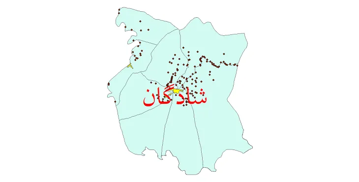 دانلود نقشه شیپ فایل (GIS) تقسیمات سیاسی شهرستان شادگان سال 1400