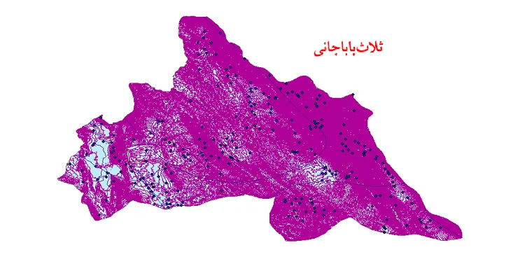 دانلود نقشه های شیپ فایل شهرستان ثلاث باباجانی + کاملترین لایه GIS