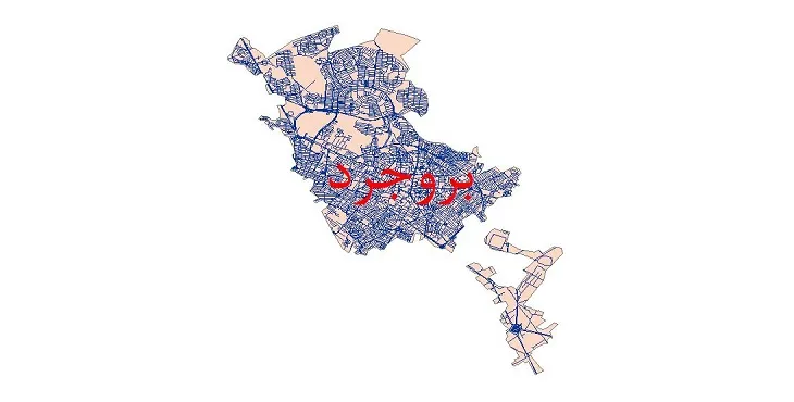 دانلود نقشه شیپ فایل شبکه معابر شهر بروجرد