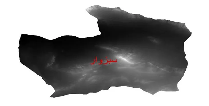دانلود نقشه دم (DEM) شهرستان سبزوار | دقت 30 متر