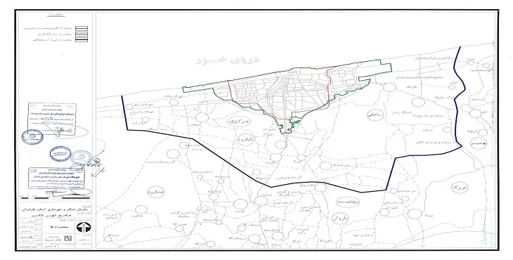 نقشه محدوده و حریم شهر بابلسر | کیفیت بالا