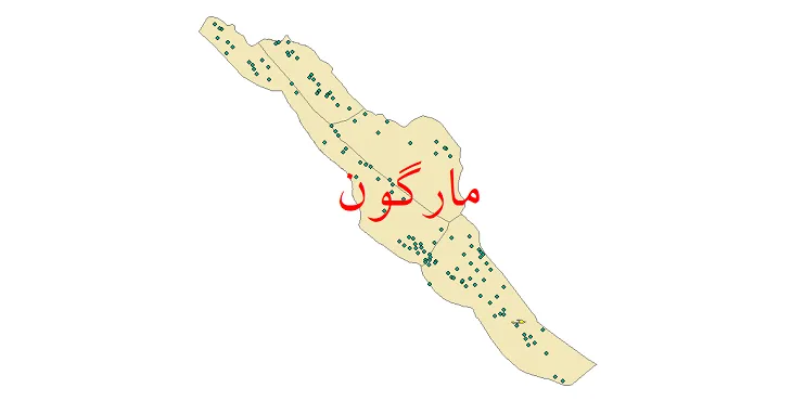 دانلود نقشه شیپ فایل (GIS) تقسیمات سیاسی شهرستان مارگون سال 1400