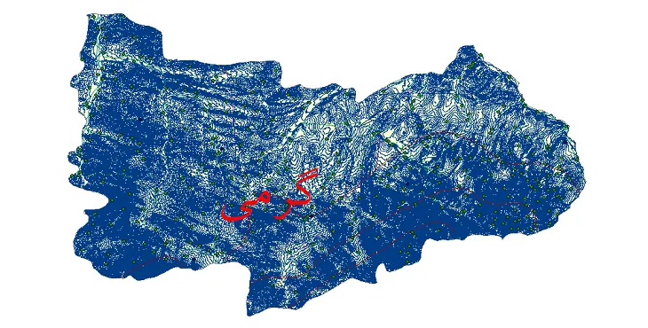 دانلود نقشه های شیپ فایل شهرستان گرمی + کاملترین لایه GIS