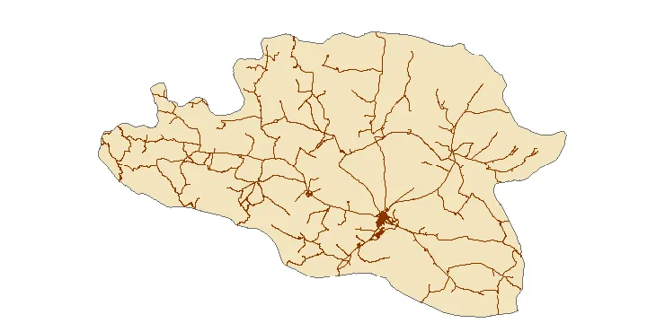 جدیدترین نقشه شیپ فایل راه های شهرستان سنقر + PDF