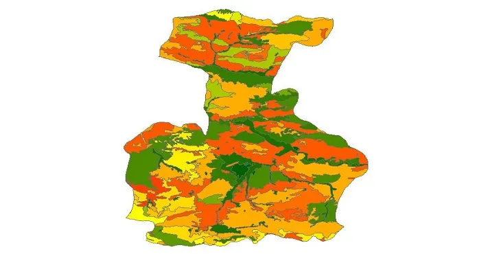 بروزترین نقشه شیپ فایل کاربری اراضی شهرستان بجنورد + PDF