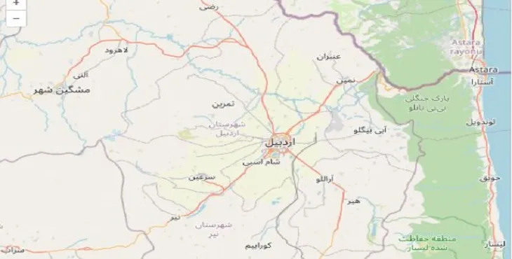دانلود نقشه شهرستان اردبیل + pdf با کیفیت بالا