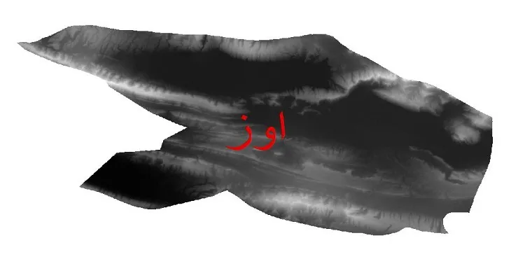 دانلود نقشه دم (DEM) شهرستان اوز | دقت 30 متر