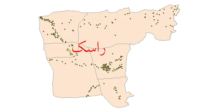 دانلود نقشه شیپ فایل (GIS) تقسیمات سیاسی شهرستان راسک سال 1400