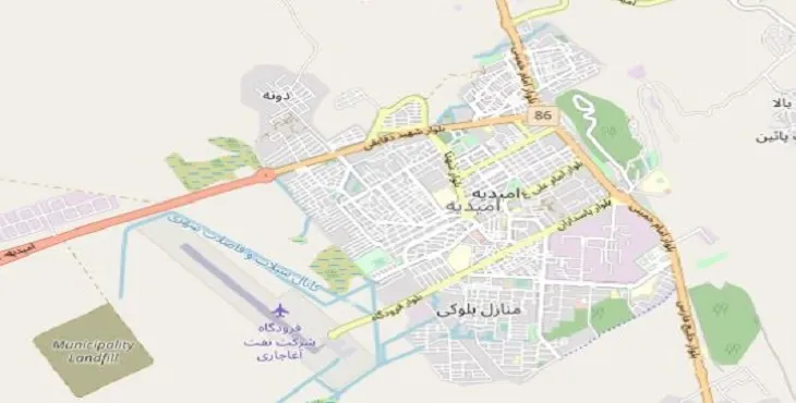 دانلود نقشه شهر امیدیه + pdf با کیفیت بالا