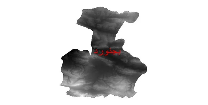 دانلود نقشه دم (DEM) شهرستان بجنورد | دقت 30 متر