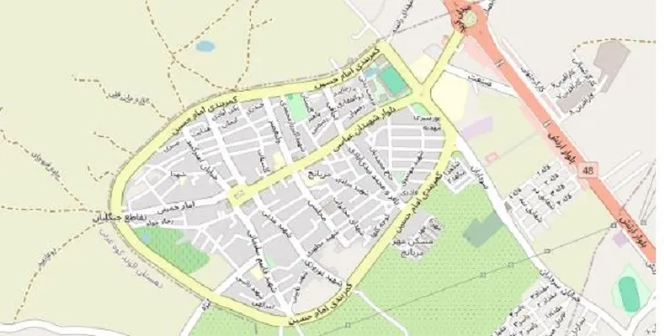 دانلود نقشه شهر مریانج + pdf با کیفیت بالا