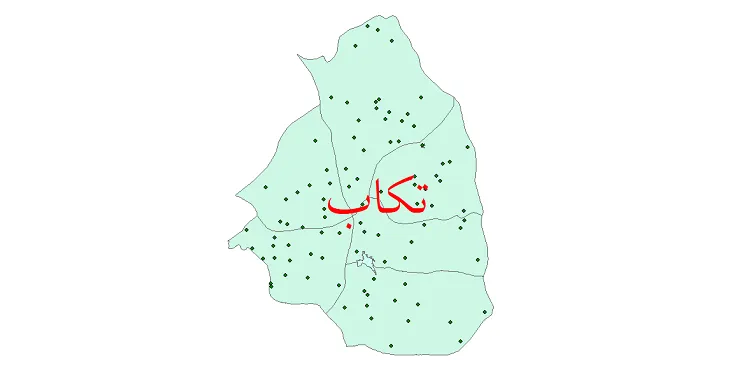 دانلود نقشه شیپ فایل (GIS) تقسیمات سیاسی شهرستان تکاب سال 1400