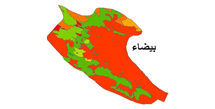 بروزترین نقشه شیپ فایل کاربری اراضی شهرستان بیضاء + PDF
